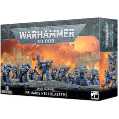 The models can be assembled as either a 10-man squad, a squad of 9 Hellblasters with a Sergeant or 2 separate 5-man squads, each with a Sergeant of their own. The Primaris Hellblasters come as 250 components, and are supplied with 10 Citadel 32mm Round bases and a transfer sheet.
