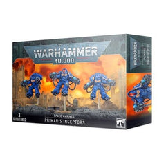 This multi-part plastic kit contains the components necessary to assemble a set of 3 Primaris Inceptors. The Primaris Inceptors come as 117 components, and are supplied with 3 Citadel 40mm Round bases, 3 45mm flying stems and an Ultramarines Infantry Transfer Sheet.