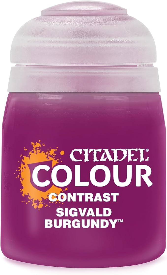 Games Workshop Citadel Contrast Paint: Sigvald Burgundy (18ml)
Contrast is a revolutionary paint that makes beautiful painting simple and fast. Each Contrast paint, when applied over a light Contrast undercoat, gives you a vivid base and realistic shading all in a single application.Pot size: 18mlBases, shades, and highlights your models with a single applicationWater-based formula