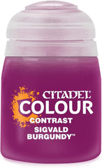 Games Workshop Citadel Contrast Paint: Sigvald Burgundy (18ml)
Contrast is a revolutionary paint that makes beautiful painting simple and fast. Each Contrast paint, when applied over a light Contrast undercoat, gives you a vivid base and realistic shading all in a single application.Pot size: 18mlBases, shades, and highlights your models with a single applicationWater-based formula