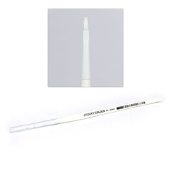 Synthetic brush fibers to prevent curling. Perfect for all of your base brushing needs. This versatile brush is great for quickly painting regular miniatures.
