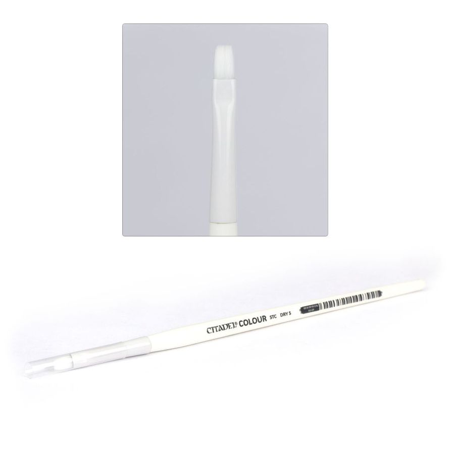 Synthetic brush fibers to prevent curling. Perfect for all of your dry brushing needs. Finetuned for small details.