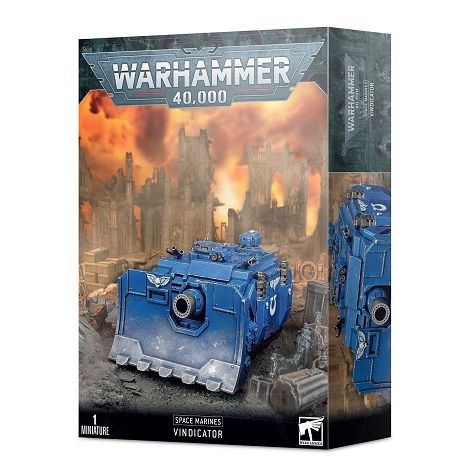 This box set contains one multi-part plastic Vindicator. This 99-piece kit includes additional components to arm the Vindicator with a hunter-killer. The miniature is unpainted and not assembled.