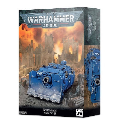 This box set contains one multi-part plastic Vindicator. This 99-piece kit includes additional components to arm the Vindicator with a hunter-killer. The miniature is unpainted and not assembled.