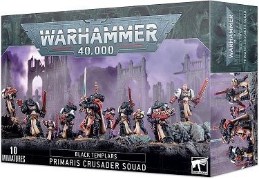 The kit is comprised of 228 plastic components, with which you can assemble Crusader Squad, containing six Primaris Initiates and four Neophytes with a choice of weapon options.