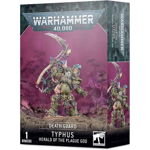 This multi-part plastic kit contains the components necessary to build Typhus, Herald of the Plague God. This kit comes as 15 components, and is supplied with a Citadel 50mm Round base.