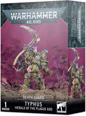 This multi-part plastic kit contains the components necessary to build Typhus, Herald of the Plague God. This kit comes as 15 components, and is supplied with a Citadel 50mm Round base.
