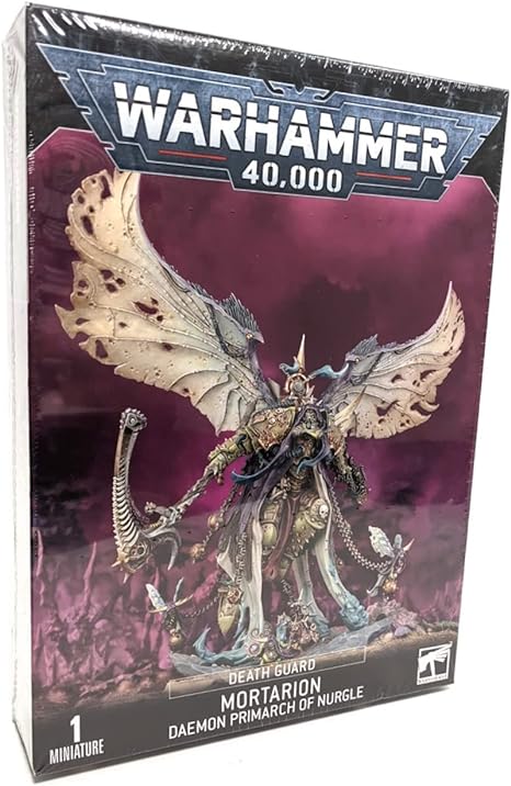 Mortarion, Daemon Primarch of Nurgle comes as 78 components, and is supplied with a Citadel 100mm Round base.