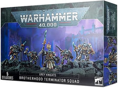This multi-part plastic boxed set contains 153 components and five 40mm round bases with which to make either a Grey Knight Terminator Squad or a Grey Knight Paladin Squad. There is an array of weaponry and unit upgrades including Nemesis falchions, Nemesis force halberds, a Nemesis Daemon hammer, a Nemesis warding stave, a psycannon, a psilencer and an incinerator. This kit is unpainted and requires assembly.