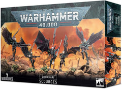 This multi-part plastic set contains five Drukhari Scourges in 80 components, including plenty of weapon upgrades in the form of a shredder, splinter cannon, haywire blaster, heat lance, blaster and a dark lance. There are also several weapon options should you wish to upgrade one of the Scourges into a Solarite to lead the unit. The set includes five 32mm bases. These miniatures are supplied unpainted and require assembly - we recommend using Citadel Plastic Glue and Citadel Paints.