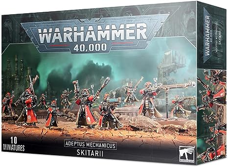 This multi-part plastic kit contains everything needed to make either ten Skitarii Rangers or ten Skitarii Vanguard.