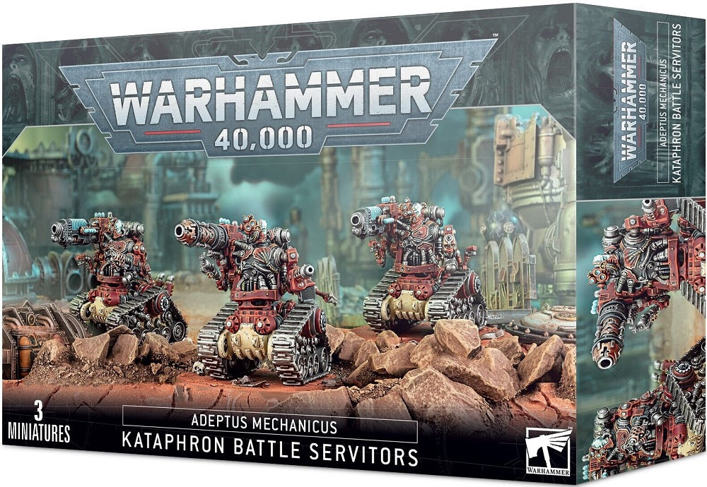 This multi-part plastic kit contains an impressive 157 components, with which you can make three Battle Servitors, either Kataphron Destroyers or Kataphron Breachers. Supplied are three Citadel 60mm Round Bases.