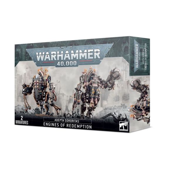 This multipart plastic kit builds two Engines of Redemption, which can be customized as either Penitent Engines or Mortifiers. The kit comprises 126 plastic components, and is supplied with 2x Citadel 50mm Round Bases. These miniatures are supplied unpainted and require assembly – we recommend using Citadel Plastic Glue and Citadel paints.