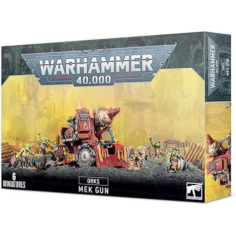 This multi-part plastic kit makes one of four possible Mek Gunz and has a six-strong grot crew. It can be assembled as a bubblechukka, a smasha gun, a traktor kannon or a kustom mega-kannon.