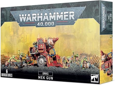 This multi-part plastic kit makes one of four possible Mek Gunz and has a six-strong grot crew. It can be assembled as a bubblechukka, a smasha gun, a traktor kannon or a kustom mega-kannon.
