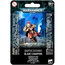 <p><strong>Warhammer 40,000: Adeptus Custodes – Blade Champion</strong> from Games Workshop brings an elite master swordsman to your Adeptus Custodes army. Renowned for their extraordinary skill with the blade, Blade Champions are formidable warriors who specialize in defeating powerful enemies through precision, speed, and devastating melee attacks. This highly detailed plastic miniature features ornate golden armor, elegant weaponry, and dynamic posing options that capture the majesty of the Emperor's eli