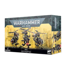This kit builds three Deffkoptas. This kit comprises 37 plastic components and is supplied with 3x Citadel 75mm Oval Bases. These miniatures are supplied unpainted and require assembly – we recommend using Citadel Plastic Glue and Citadel paints.