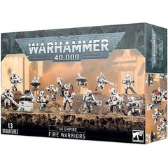 This multi-part plastic kit gives you everything you need to build ten T'au Empire Fire Warriors, in their Strike Team configuration. One model may be upgraded to a Shas'ui, and the kit includes two drones, a DS8 tactical support turret, a selection of different shoulder pads and back packs and a choice of weapons - pulse pistols, pulse carbines, EMP and photon grenades! 230 components in total, with ten Citadel 25mm Round bases, one Citadel 40mm Round base and two small flying bases.
This kit can also be