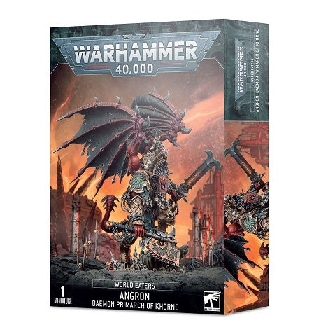 This multipart kit builds Angron, Daemon Primarch of Khorne. This kit comprises 77 plastic components, and is supplied with a Citadel 100mm Round Base. This miniature is supplied unpainted and requires assembly – we recommend using Citadel Plastic Glue and Citadel Colour paints.
