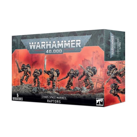 This multi-part plastic boxed set contains 116 components, five 32mm round bases, and a Chaos Space Marine Transfer Sheet, with which to build 5 Chaos Space Marines Raptors or 5 Chaos Space Marines Warp Talons.
This kit is supplied unpainted and requires assembly