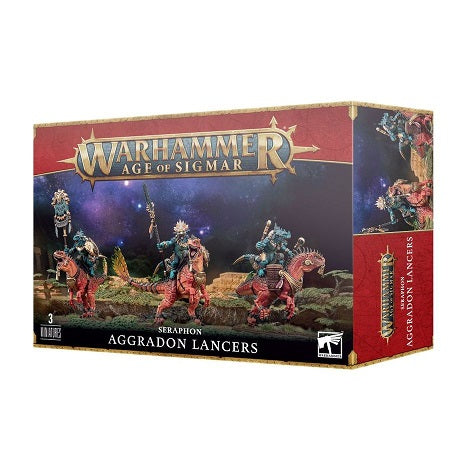 This multipart plastic kit builds three Aggradon Lancers. This kit comprises 95 plastic components, and comes with three Citadel 75x42mm Oval Bases. These miniatures are supplied unassembled and unpainted – we recommend using Citadel Plastic Glue and Citadel Colour paints.