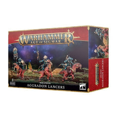 This multipart plastic kit builds three Aggradon Lancers. This kit comprises 95 plastic components, and comes with three Citadel 75x42mm Oval Bases. These miniatures are supplied unassembled and unpainted – we recommend using Citadel Plastic Glue and Citadel Colour paints.