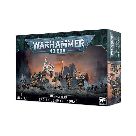 This multipart plastic kit builds a Cadian Command Squad. This kit comprises 123 plastic components, and is supplied with 5x Citadel 28.5mm Round Bases. Also included is an Astra Militarum Infantry Transfer Sheet, with 597 transfers featuring numerals, squad markings, and Cadian regimental heraldry. These miniatures are supplied unpainted and require assembly – we recommend using Citadel Plastic Glue and Citadel Colour paints.