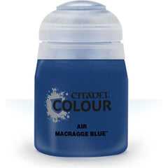 This paint pot contains .8 fl oz of Macragge Blue. This watercolor based paint is intended to be used with an airbrush.