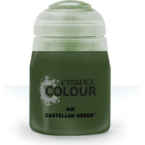 This paint pot contains .8 fl oz of Castellan Green. This watercolor based paint is intended to be used with an airbrush.