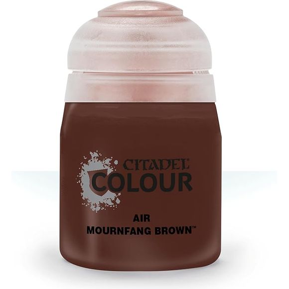 This paint pot contains .8 fl oz of Mournfang Brown. This watercolor based paint is intended to be used with an airbrush.