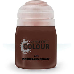 This paint pot contains .8 fl oz of Mournfang Brown. This watercolor based paint is intended to be used with an airbrush.