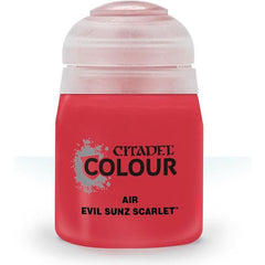 This paint pot contains .8 fl oz of Evil Sunz Scarlet. This watercolor based paint is intended to be used with an airbrush.