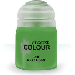 This paint pot contains .8 fl oz of Moot Green. This watercolor based paint is intended to be used with an airbrush.