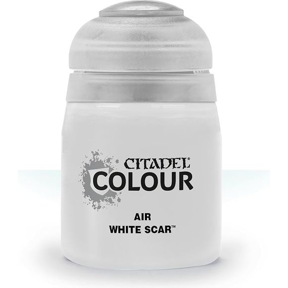 This paint pot contains .8 fl oz of White Scar. This watercolor based paint is intended to be used with an airbrush.