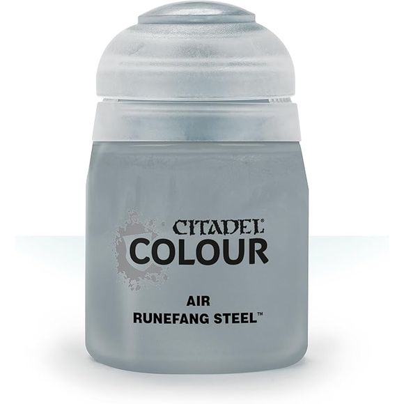 This paint pot contains .8 fl oz of Runefang Steel. This watercolor based paint is intended to be used with an airbrush.