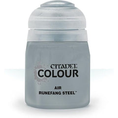 This paint pot contains .8 fl oz of Runefang Steel. This watercolor based paint is intended to be used with an airbrush.