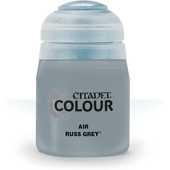 This paint pot contains .8 fl oz of Russ Grey. This watercolor based paint is intended to be used with an airbrush.