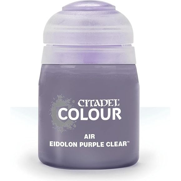 This paint pot contains .8 fl oz of Eidolon Purple Clear. This watercolor based paint is intended to be used with an airbrush.