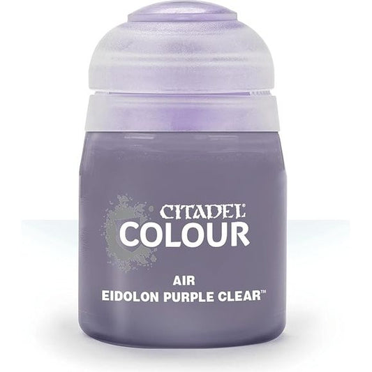This paint pot contains .8 fl oz of Eidolon Purple Clear. This watercolor based paint is intended to be used with an airbrush.