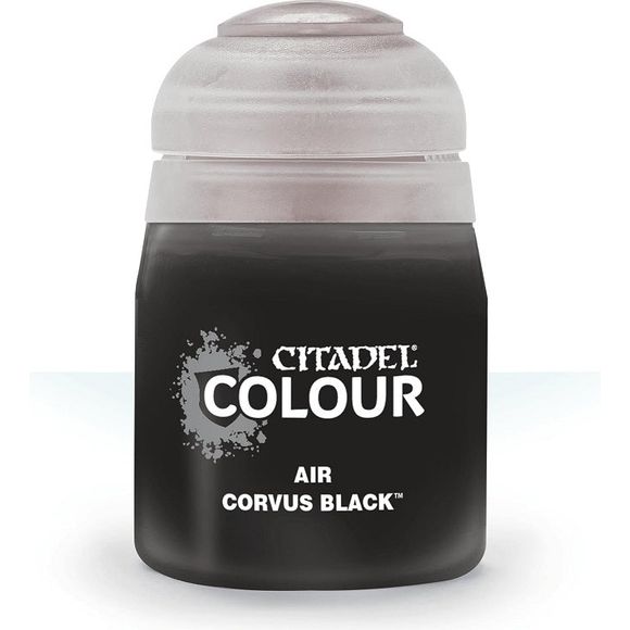This paint pot contains .8 fl oz of Corvus Black. This watercolor based paint is intended to be used with an airbrush.