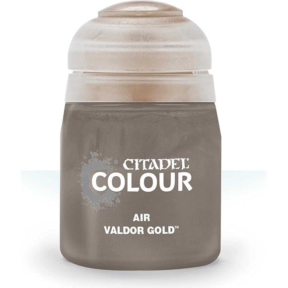 This paint pot contains .8 fl oz of Valdor Gold. This watercolor based paint is intended to be used with an airbrush.