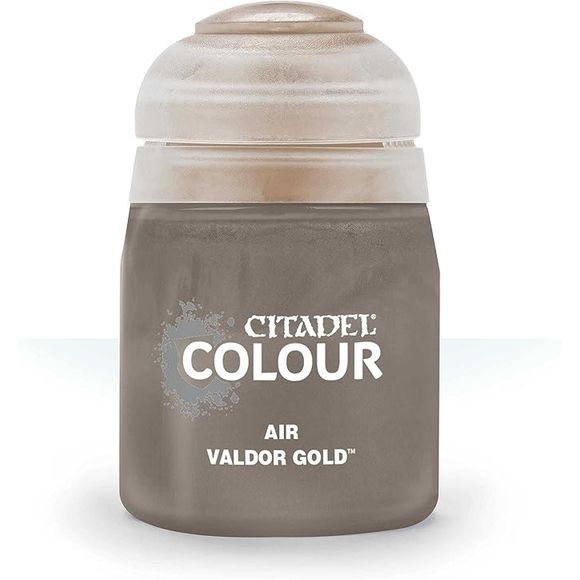 This paint pot contains .8 fl oz of Valdor Gold. This watercolor based paint is intended to be used with an airbrush.