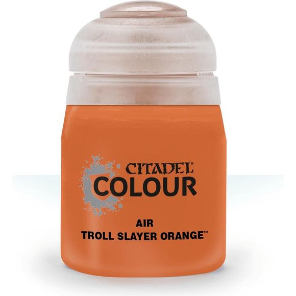 This paint pot contains .8 fl oz of Troll Slayer Orange. This watercolor based paint is intended to be used with an airbrush.