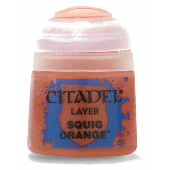 Squig Orange is a Citadel Layer paint. Citadel Layer paints are high quality acrylic paints, and with 70 of them in the Citadel Paint range, you have a huge range of colours and tones to choose from when you paint your miniatures.