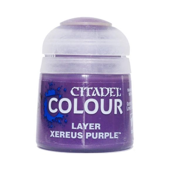 Citadel Layer paints are high quality acrylic paints, and with 70 of them in the Citadel Paint range, you have a huge range of colours and tones to choose from when you paint your miniatures. They are designed to be used straight over Citadel Base paints (and each other) without any mixing. By using several layers you can create a rich, natural finish on your models that looks fantastic on the battlefield. This pot contains 12ml of Xereus Purple, one of 70 Layer paints in the Citadel Paint range. As with al