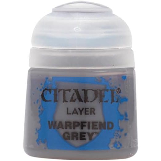 Warpfiend Grey is a Citadel Layer paint. Citadel Layer paints are high quality acrylic paints, and with 70 of them in the Citadel Paint range, you have a huge range of colours and tones to choose from when you paint your miniatures.