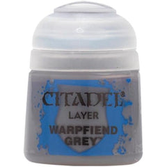 Warpfiend Grey is a Citadel Layer paint. Citadel Layer paints are high quality acrylic paints, and with 70 of them in the Citadel Paint range, you have a huge range of colours and tones to choose from when you paint your miniatures.