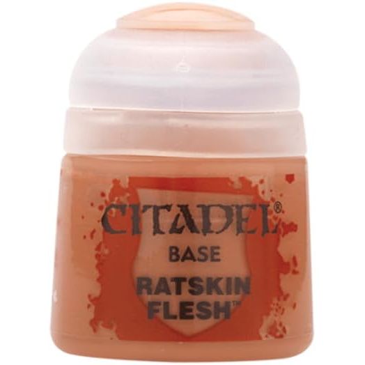 Citadel Base paints are high quality acrylic paints specially formulated for base coating your miniatures quickly and easily. They are designed to give a smooth matte finish over black or white undercoats with a single layer. This pot contains 12ml of Ratskin Flesh, one of 34 Base paints in the Citadel Paint range. As with all of our paints, it is a non-toxic, water-based acrylic paint designed for use on plastic, metal, and resin Citadel miniatures