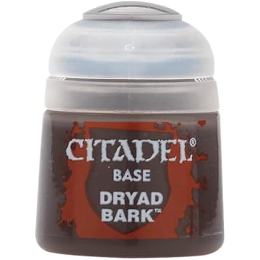 Citadel Base paints are high quality acrylic paints specially formulated for base coating your miniatures quickly and easily. They are designed to give a smooth matte finish over black or white undercoats with a single layer. This pot contains 12ml of Dryad Bark, one of 34 Base paints in the Citadel Paint range. As with all of our paints, it is a non-toxic, water-based acrylic paint designed for use on plastic, metal, and resin Citadel miniatures