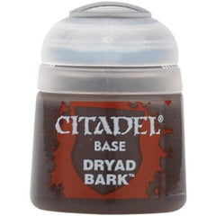 Citadel Base paints are high quality acrylic paints specially formulated for base coating your miniatures quickly and easily. They are designed to give a smooth matte finish over black or white undercoats with a single layer. This pot contains 12ml of Dryad Bark, one of 34 Base paints in the Citadel Paint range. As with all of our paints, it is a non-toxic, water-based acrylic paint designed for use on plastic, metal, and resin Citadel miniatures